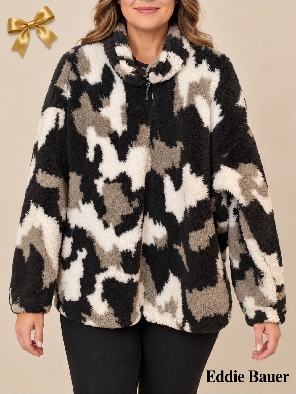 Eddie Bauer Ultra Soft Fleece Cow print XL